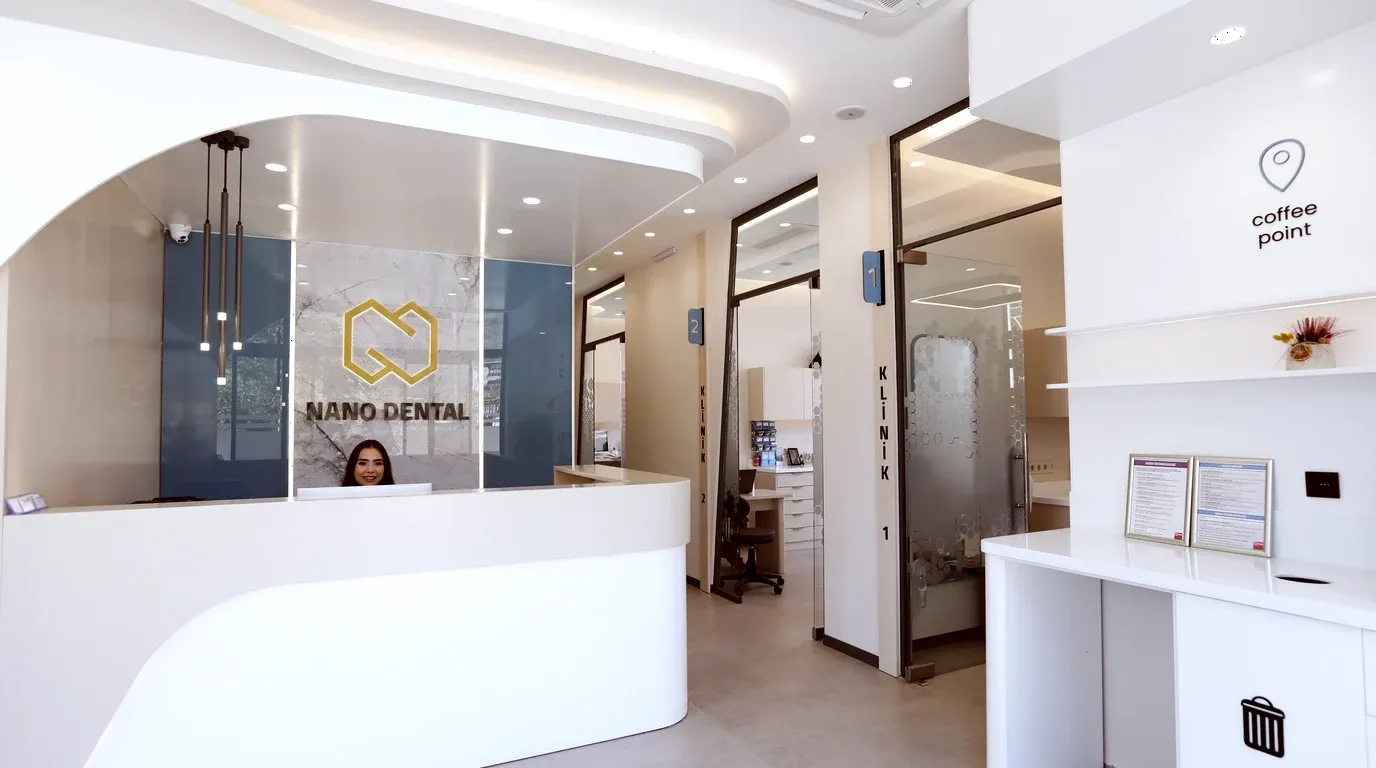 Nano Dental Bornova clinic reception and corridor — real photo